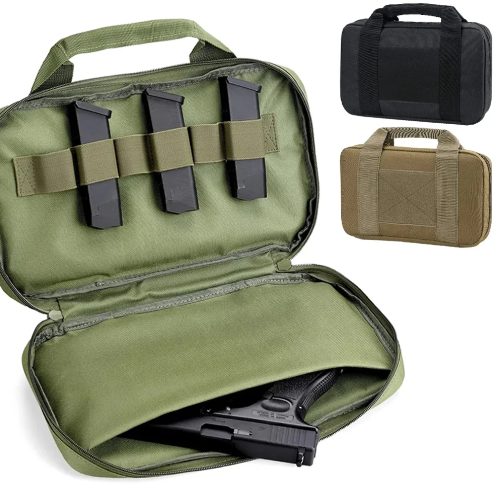 

Pistol Bag Concealed Carry Case Soft Padded Handgun Pouch with Magazine Storage Slot Pistol Wallet Hunting Accessories