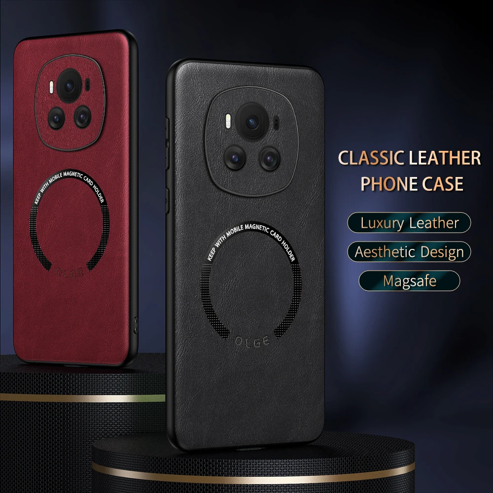 

For Honor Magic 7 7 Pro 6 6 Pro Fine Hole Sheepskin Magnetic TPU Soft Edge Anti-Drop Anti Fingerprint Phone Case