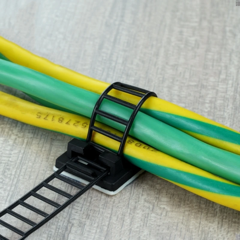 Wholesale Self Adhesive Wiring Mount Adjustable Cable Clips Zip Tie Holder Electric Wire Harness Organizer Arrangement