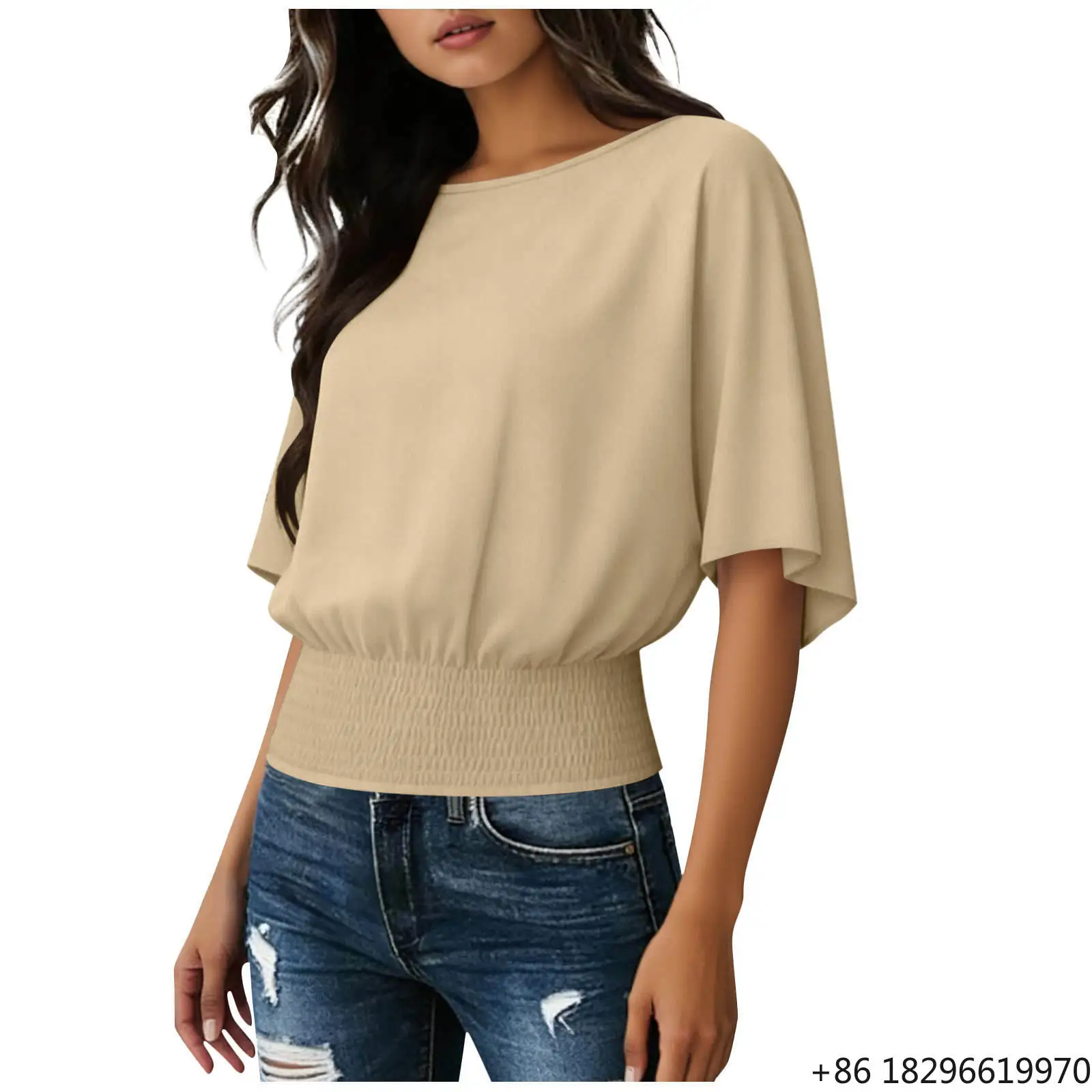 loose-fit-cotton-navel-exposed-custom-logo-short-sleeve-hot-girl-tops