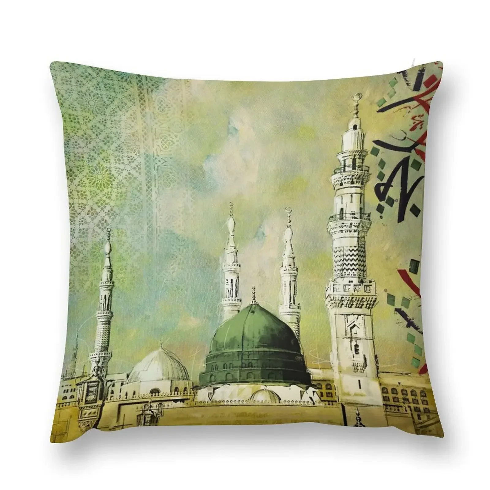 

Masjid Nabawi Painting Throw Pillow Sofa Cover Christmas Throw Pillows Covers pillow