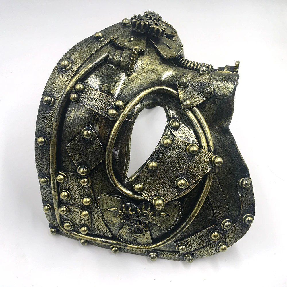 Máscara fantasma de cosplay steampunk masculina, máscara retrô medieval meia cara, fantasia punk, adereços de máscaras, festa de Halloween