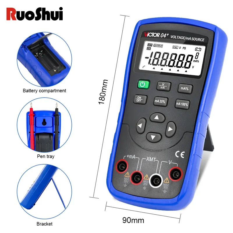 RUOSHUI 04S calibratore di corrente di tensione più avanzato sorgente di uscita di tensione/mA trasmettitore analogico multimetro calibratore di