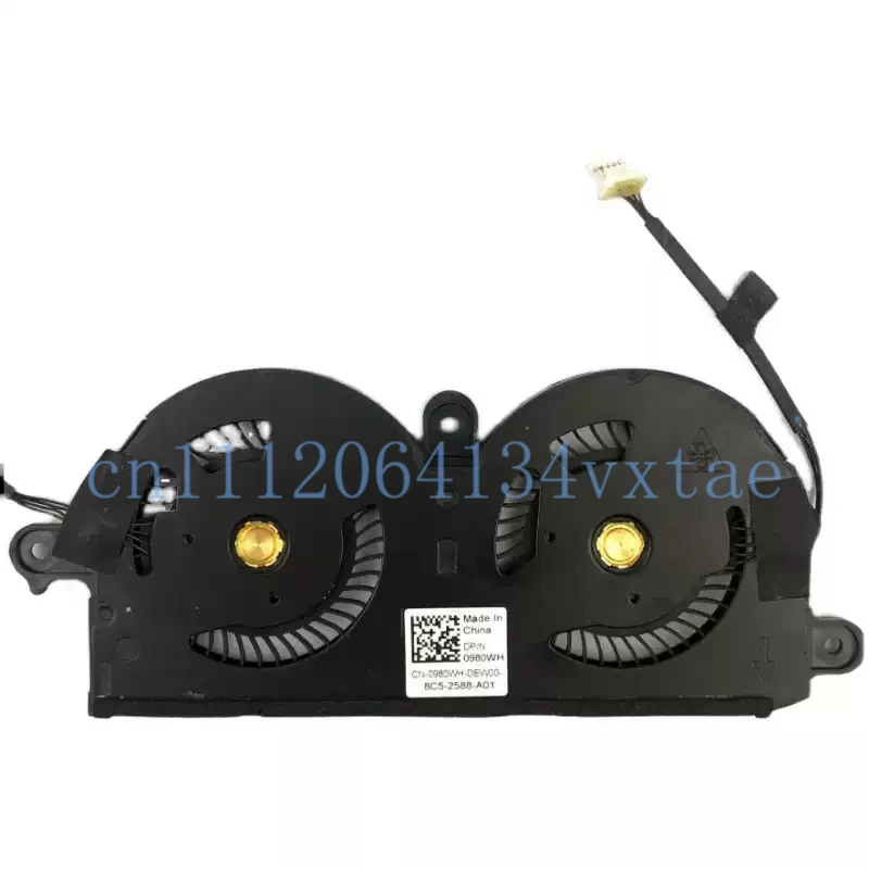 New Original 0980WH For Dell XPS 13 9370 9380 P82G Laptop Cooling Fan Cooler 980WH 3.4CFM ND55C19 DC05V 0.4A 4PIN Heatsink 0.2
