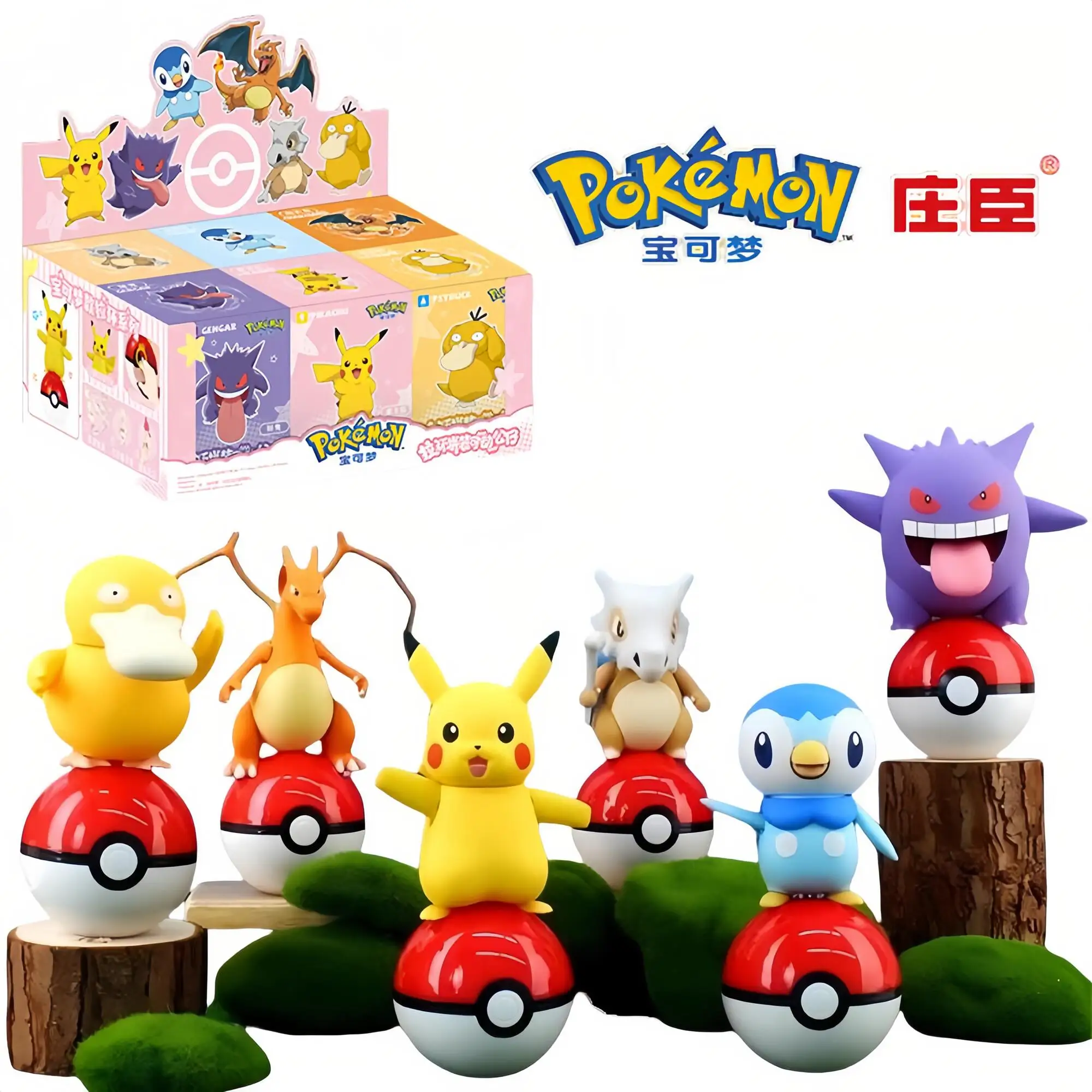 original-zctoys-pokemon-pull-tab-series-toys-pikachu-piplup-gengar-snorlax-scorbunny-mimikyu-ction-figure-children's-toys-gift