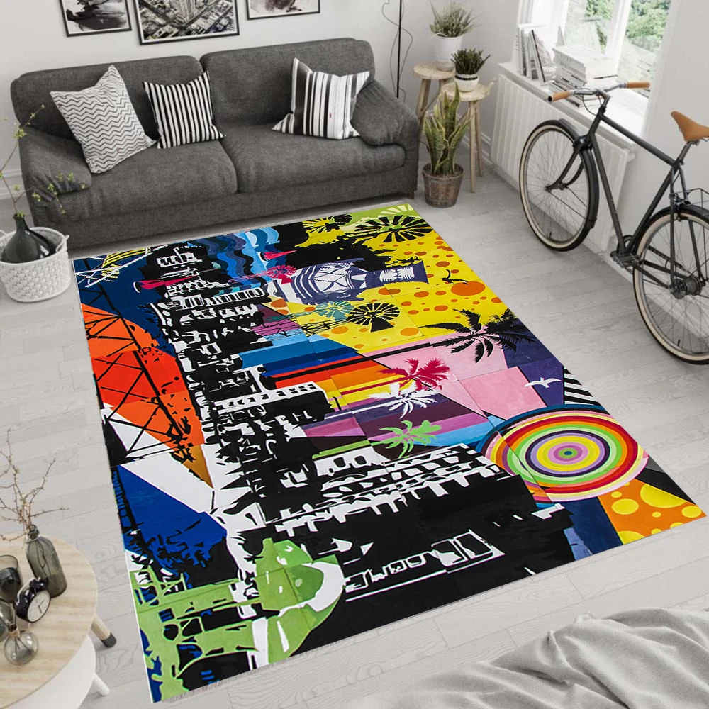 Graffiti Wall Art Rug For Living Room, Fan , Area Rugs, Popular Carpet, Personalized Gift, themed Rug, Home Decor,Rug