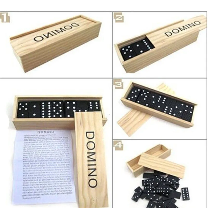 28 pz/set domino in legno giochi da tavolo viaggio divertente gioco da tavolo domino giocattoli capretto bambini giocattoli educativi per i regali dei bambini