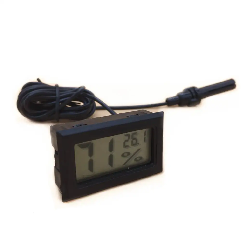 Professional Mini Probe Digital LCD Thermometer Hygrometer Humidity Temperature Meter Indoor Digital LCD Display White Black