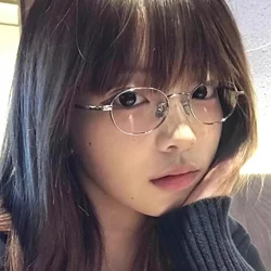 Vintage Anti-Blue Light Oval Glasses Women's Oval Metal Frame Brand Fashion Y2K Woman Metal Optical Frames Computer Glasses