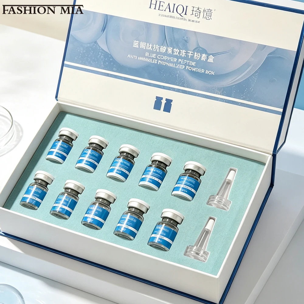High Purity Blue Copper Peptide Ghk-Cu Serum Freeze-Dried Powder Kit Deep Hydration Firming Restore Skin Elasticity Rejuvenating