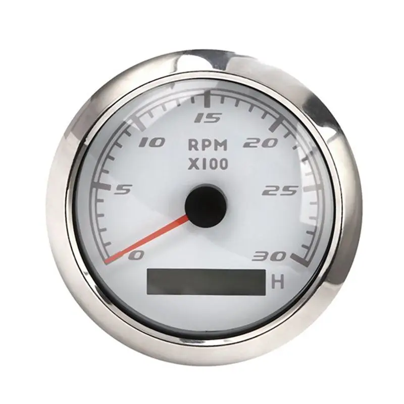 Superior-Red Backlight Marine Tachometer 85Mm LCD Hour Meter 0-3000 RPM Speedometer 12V/24V With Odometer