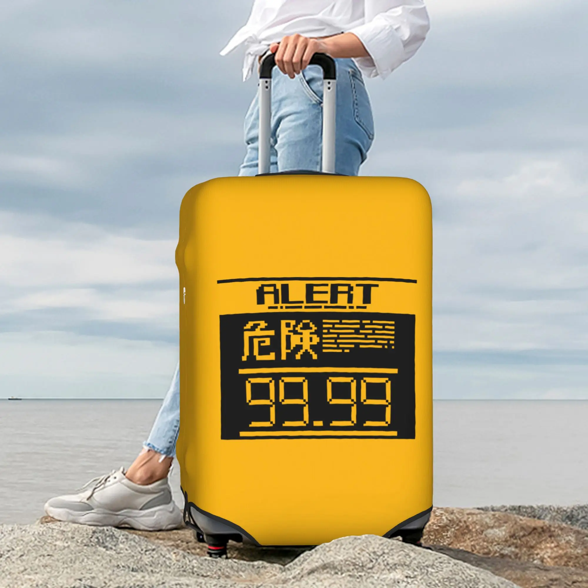 Custom Metal Gear Solid Alert Luggage Cover Elastic Video Game Lover Travel Suitcase Protective Covers Suit For 18-32 inch