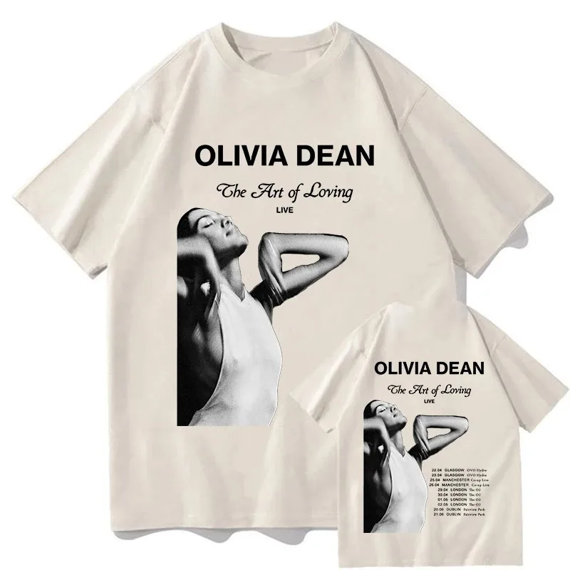 أوليفيا دين فن المحبة الجرافيك طباعة تيز موضة تي شيرت القطن قصير الأكمام عادية للجنسين الشارع الشهير بلايز الملابس