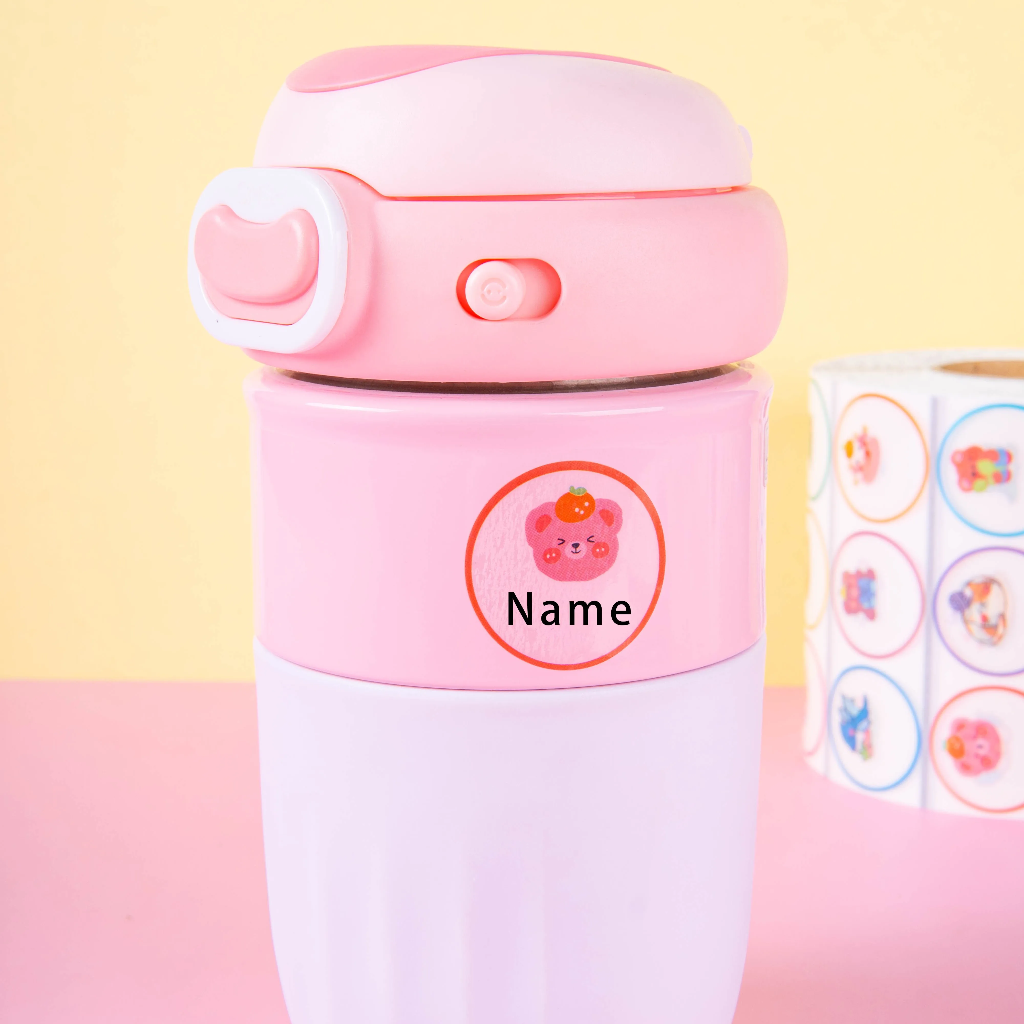 Pegatinas de nombre impermeables ecológicas personalizadas, diseños de animales, etiquetas duraderas de papelería escolar para niños y etiquetas de regalo para estudiantes