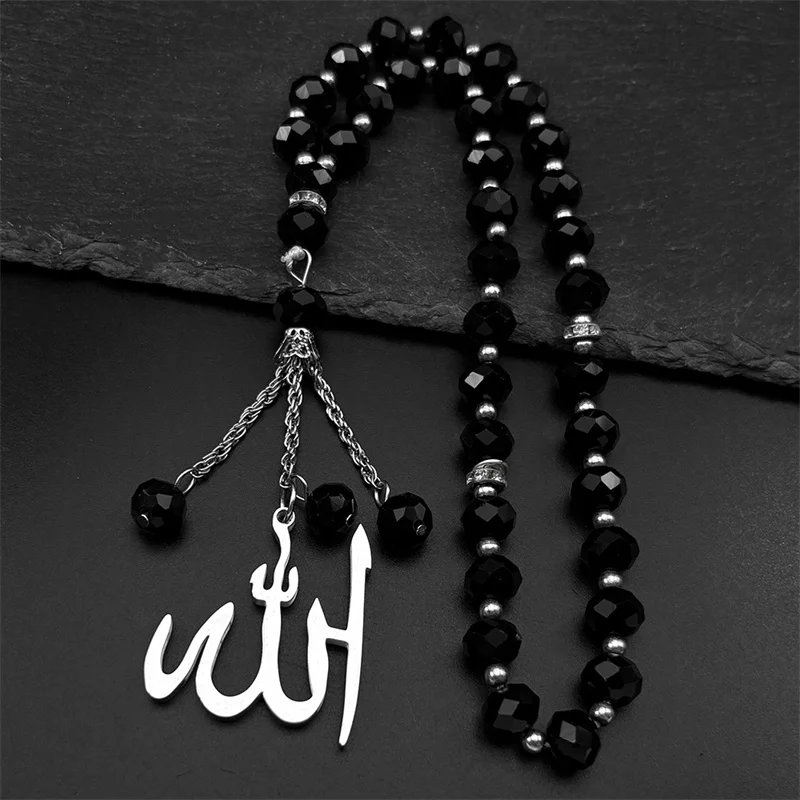 Arabic Allah God Car Pendant for Men Women Stainless Steel Gold Plated Islamic Muslim Amulet Car Mirror Hangings Jewelry Gift