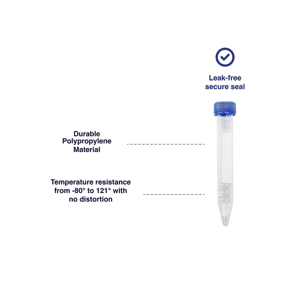 Tubos de Centrífuga Cônica Científica, Tubo de ensaio plástico com tampas de rosca, Tubos de teste estéreis com tampas, 50ml