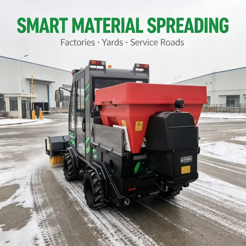 Self Propelled Snow Sweeper Machine With Enclosed Operator Cabin For Roads Parking Lots And Large Area Snow Removal