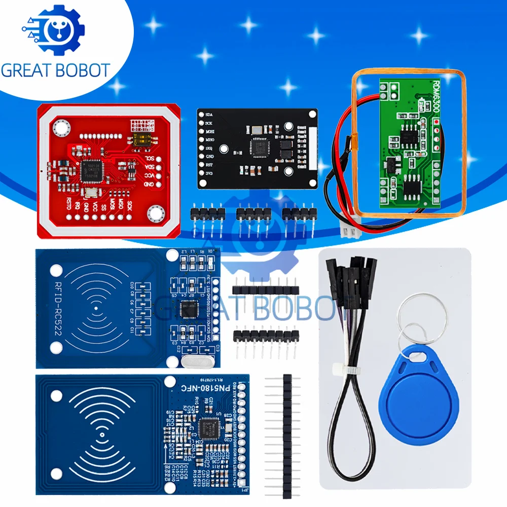 NFC RFID module RC522 MFRC-522 PN532 RDM6300 Kits S50 13.56 Mhz 125Khz 6cm With Tags SPI Write & Read for arduino uno 2560