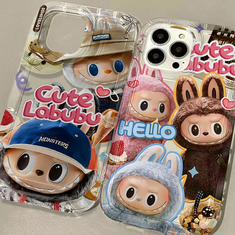 Cute cartoon Labubu Clear Phone Case for Xiaomi Mi 11 11T 11LITE POCO F4 X3 X4 M1 M4 GT NFC Pro 5G Airbag Shockproof Cover