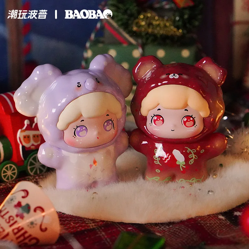 Christmas Series Baobao'S Pet Shop Plus Series Christmas Carnival Wreath Aurora Series Doll Blind Box Toys Desktop Ornament Gift