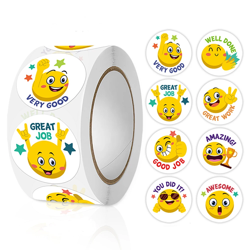 100-500pcs Reward Stickers For Kids Teacher Cartoon Incentive Stickers For School Supplies Classroom Teacher Students