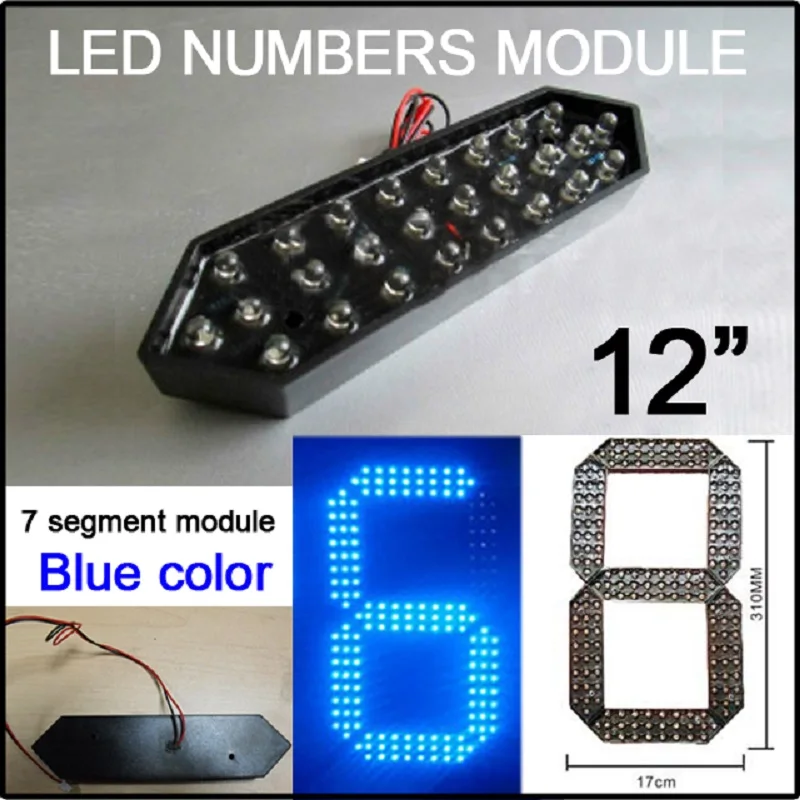 

12" outdoor waterproof module, blue color digita numbers include 7 segment ,led gas price,led oil price,7 segment of the modules