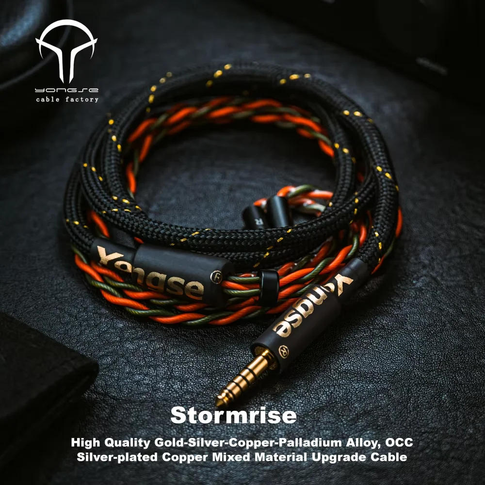 Yongse Stormrise aleación de cobre-paladio de plata dorada de alta calidad, Cable de actualización de Material mixto de cobre chapado en plata OCC