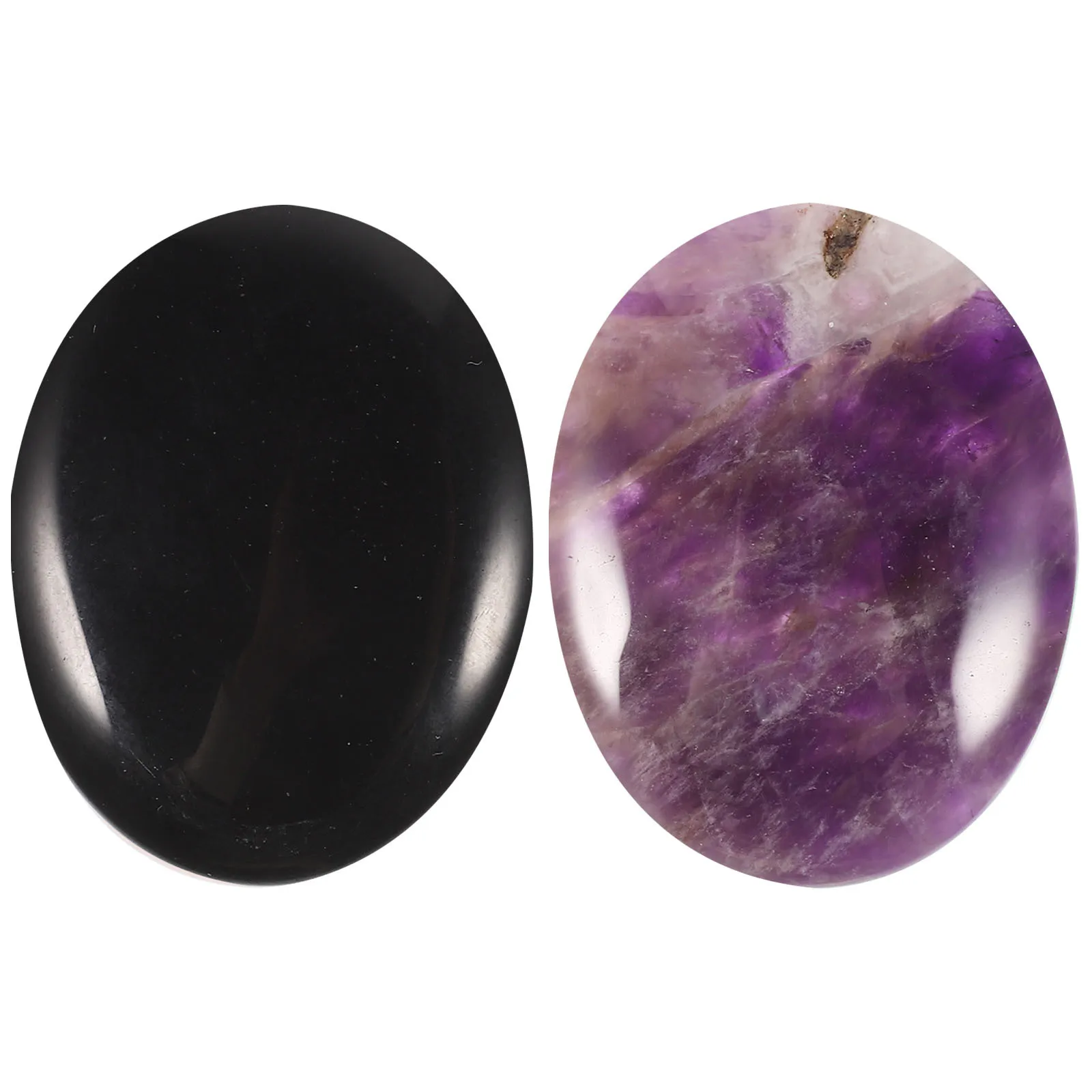 

2Pcs Desktop Crystal Stone Decor Elegant Oval Shape Home Office Ornament High Quality Craft for Indoor Decoration Natural Stones