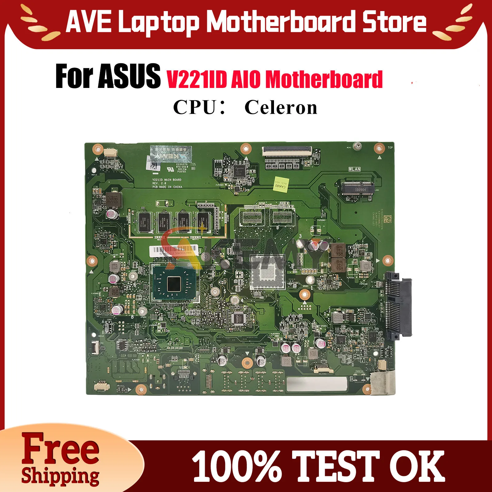 

V221ID Motherboard For ASUS Vivo AiO V221ID V221I V221IA V221IC Mainboard With Celeron CPU 100% tests OK fast shipping stk