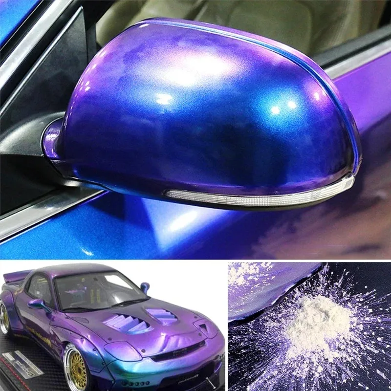 Color Changing Car Chameleon Coating Pigments Paint Powder Car Decoration Pearlescent Pigment Powder Cosmetic Auto Decoration