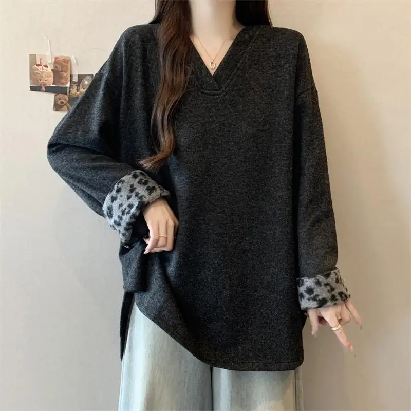 سويت شيرت Design Sense Lazy Style بأكمام طويلة للنساء، بلوزة تنحيف فضفاضة مناسبة للخريف والشتاء #6