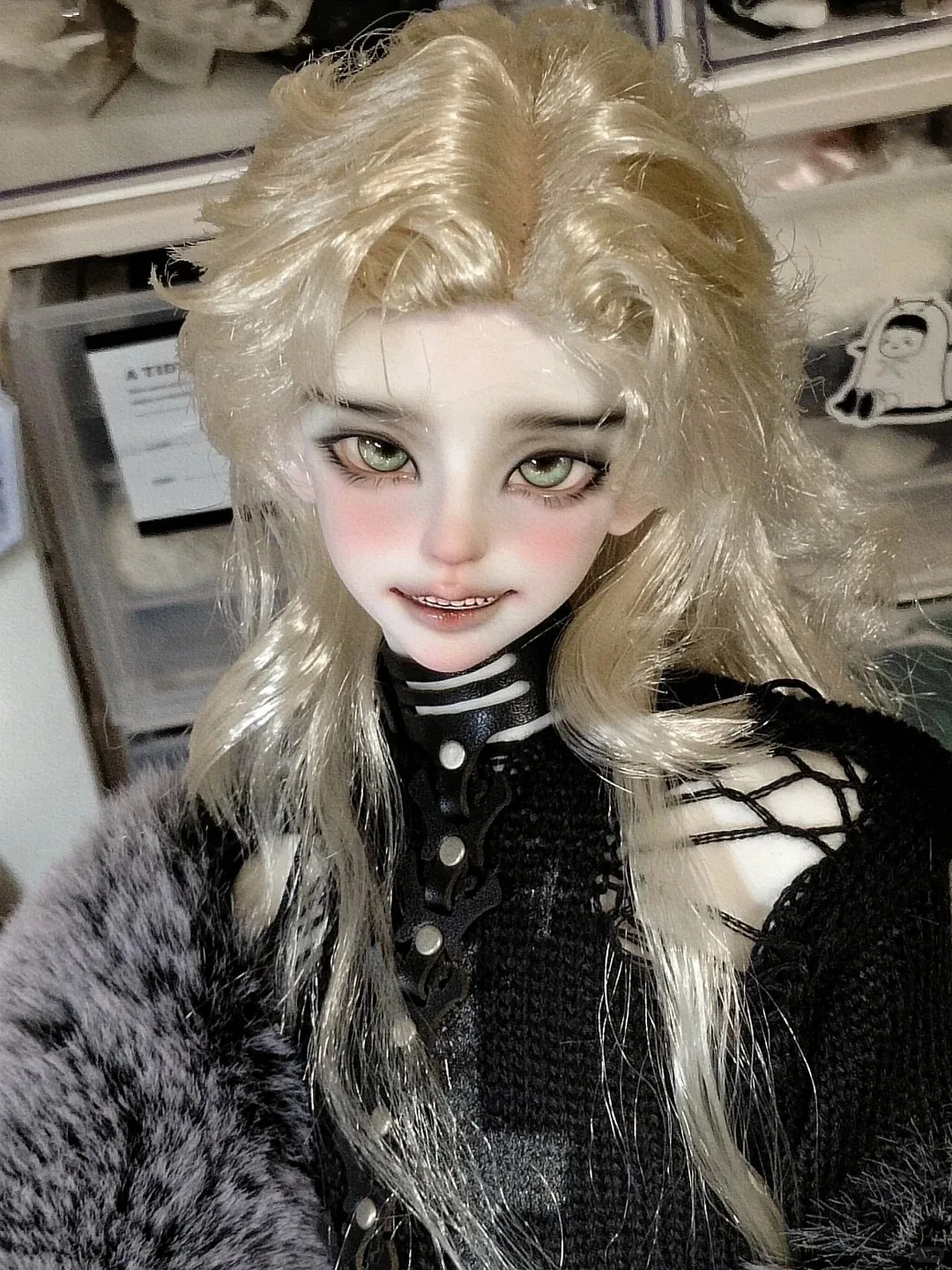 

New BJD doll 1/4 girl with thick Bonnie single head, black skin, xiaolang sisters, resin, toy angel, just a head