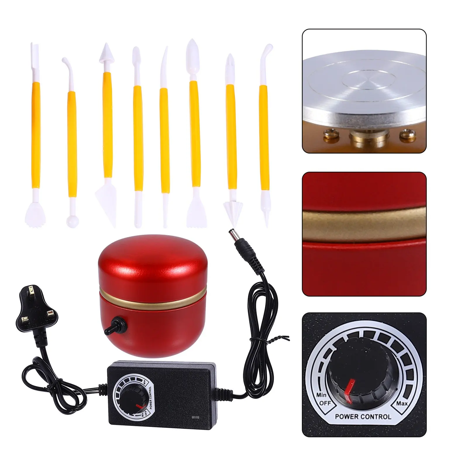 

Набор: Мини-гончарный круг электрический (UK-вилка), вращающаяся платформа, инструменты для лепки и формовки глины, для гончарных работ, керамики, рукоделия, DIY