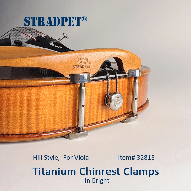 STRADPET Titanium Chinrest Clamps, in Bright or Gun Gray, Refined or Common Versions Option, for Violin
