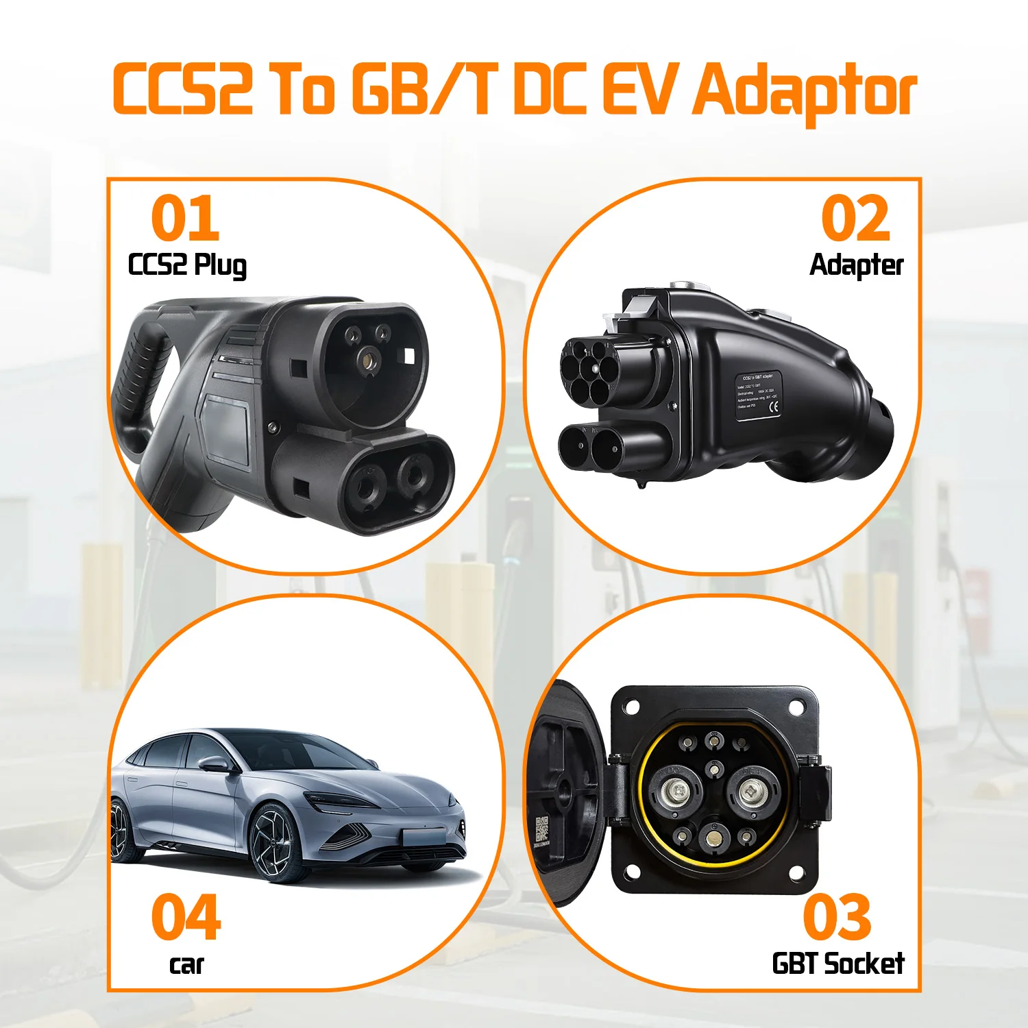 GOODCELL CCS2 شحن GBT DC محول 300KW 300A DC EV موصل شاحن مركبة كهربية Ccs2 إلى Gbt محول ل BYD JAC VW MG #3