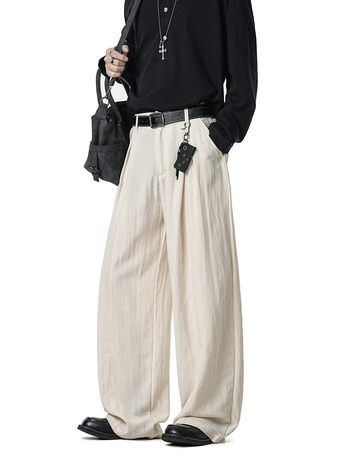 

Dream Made Men's Casual Straight Leg Trousers Summer Linen Mix Cotton Blend Loose Fit Comfortable Pants Classic Style