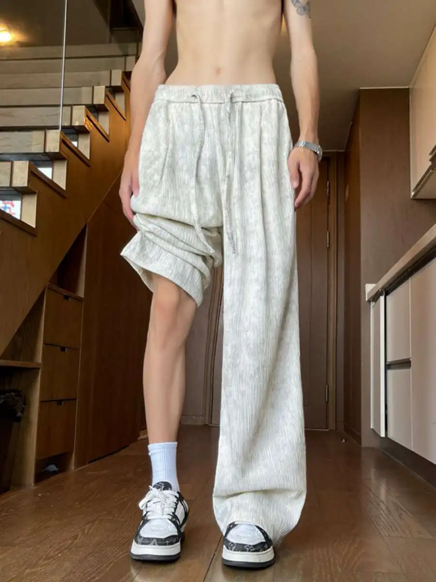 New Summer Tie Dye Casual Pants Loose Men's Youth Neutral Style Straight Leg Thin Material Comfortable Long Trousers