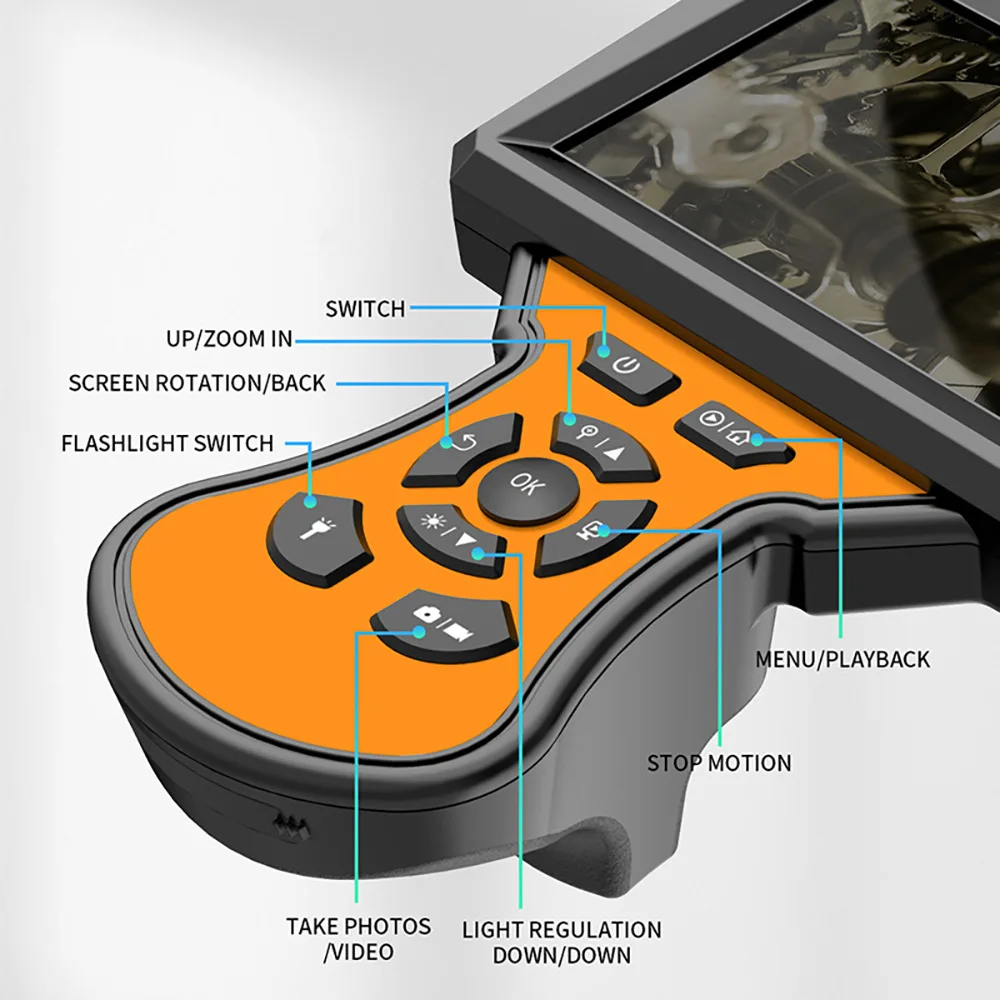 5 بوصة شاشة 2MP 1080P كابل تسجيل المنظار الصناعي التفتيش CMOS Borescope كاميرا مجهر رقمي 8 مللي متر مقاوم للماء IP66