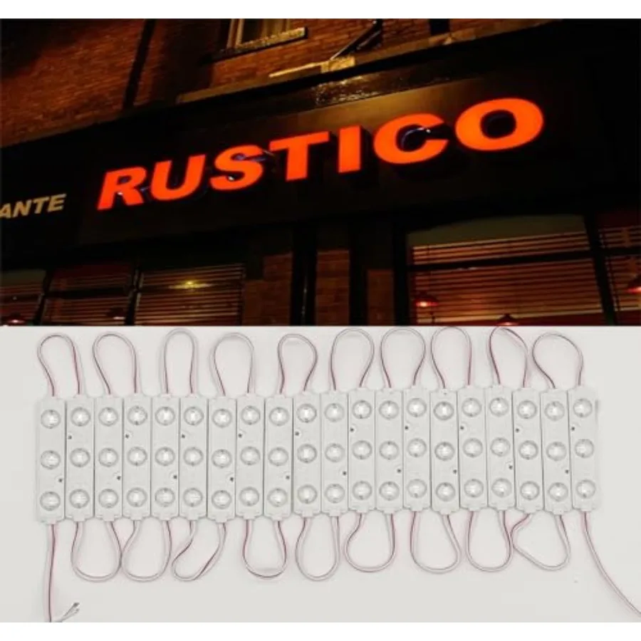 

Светодиодный модуль 100 шт. для вывесок, 12В DC, SMD 5630, 3 светодиода, оконный светильник, водонепроницаемый, для рекламных букв, декоративный, с блоком питания