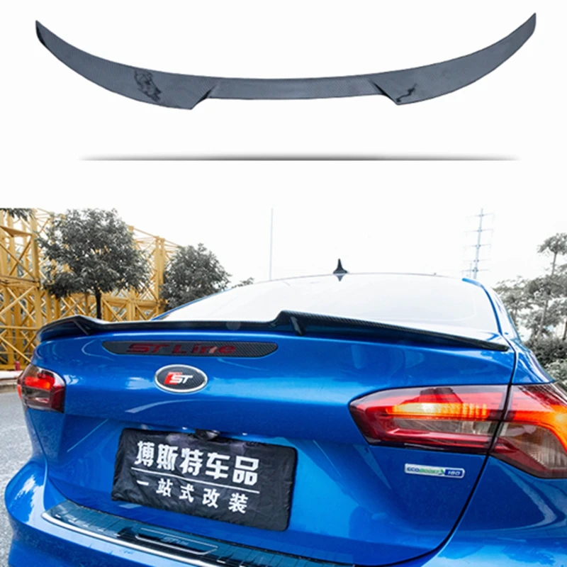 For Ford Focus Spoiler 2019+ Focus  High Quality ABS Material Car Rear Wing Primer Color Rear Spoiler M4 Style