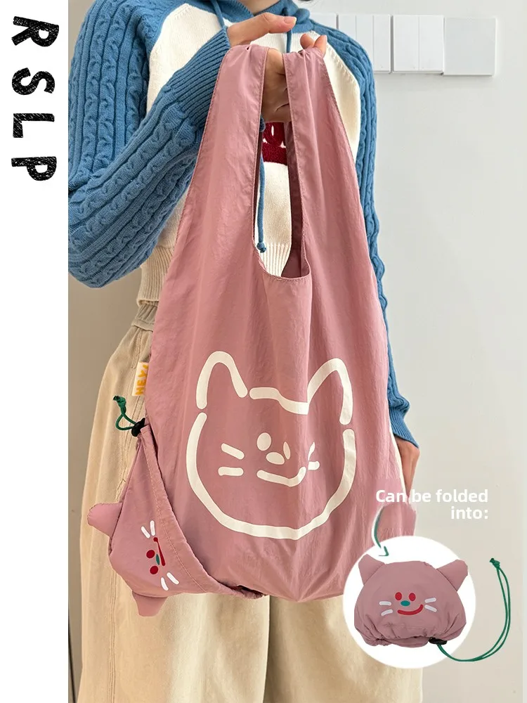 

Eco-Friendly Lightweight Portable op Cloth Bag 2025 New Design Cute Handheld Tote Bag Foldable Storage Hanging Charm
