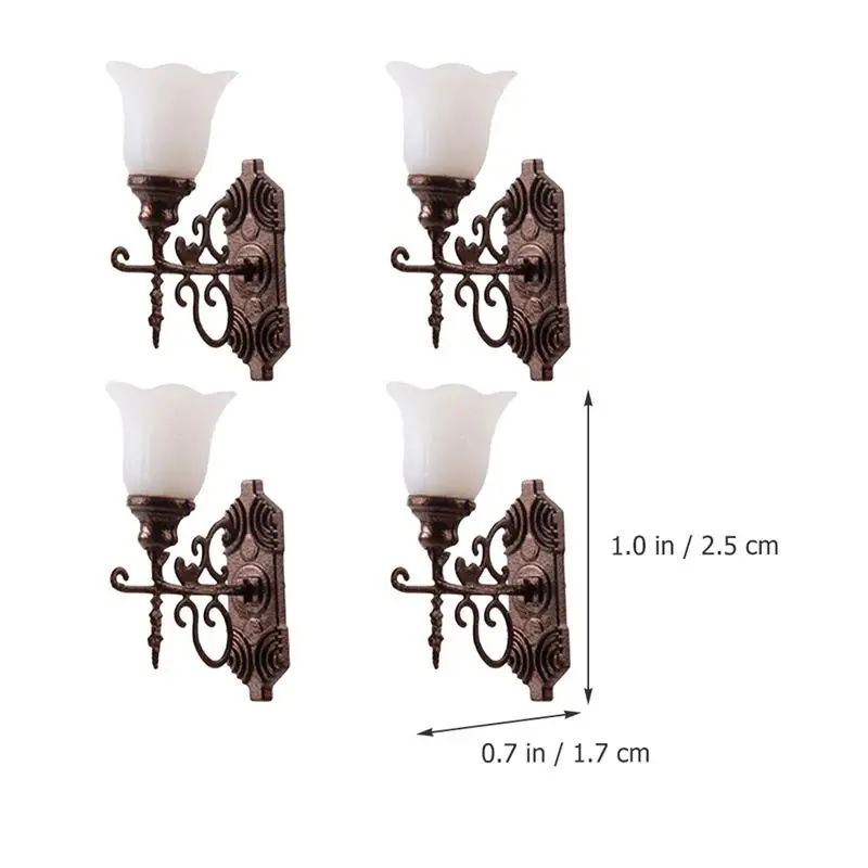 4 Buah Model Lampu Dinding Meja Pasir Miniatur Dekorasi Pemandangan Sandtable