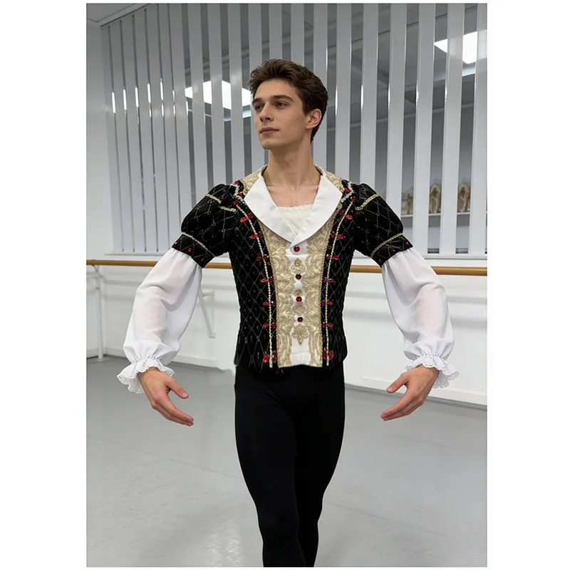 Professional Man Ballet Top Raymonda Jean de Brienne Outfit Jacket,Male Ballet Tunic Vest Costume Drop Ship