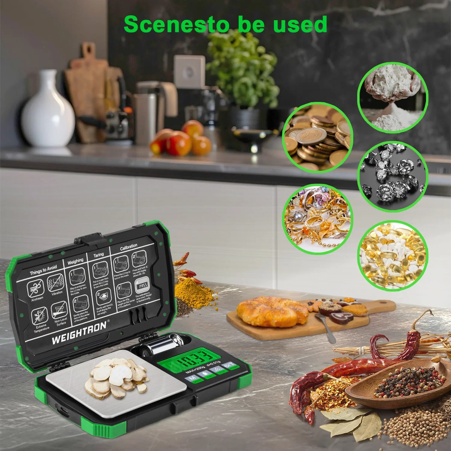 Gram Scale for Food 200g/0.01g Digital Weight Grams and Ounces Mini Pocket Scale with LCD Display Tare for Jewelry