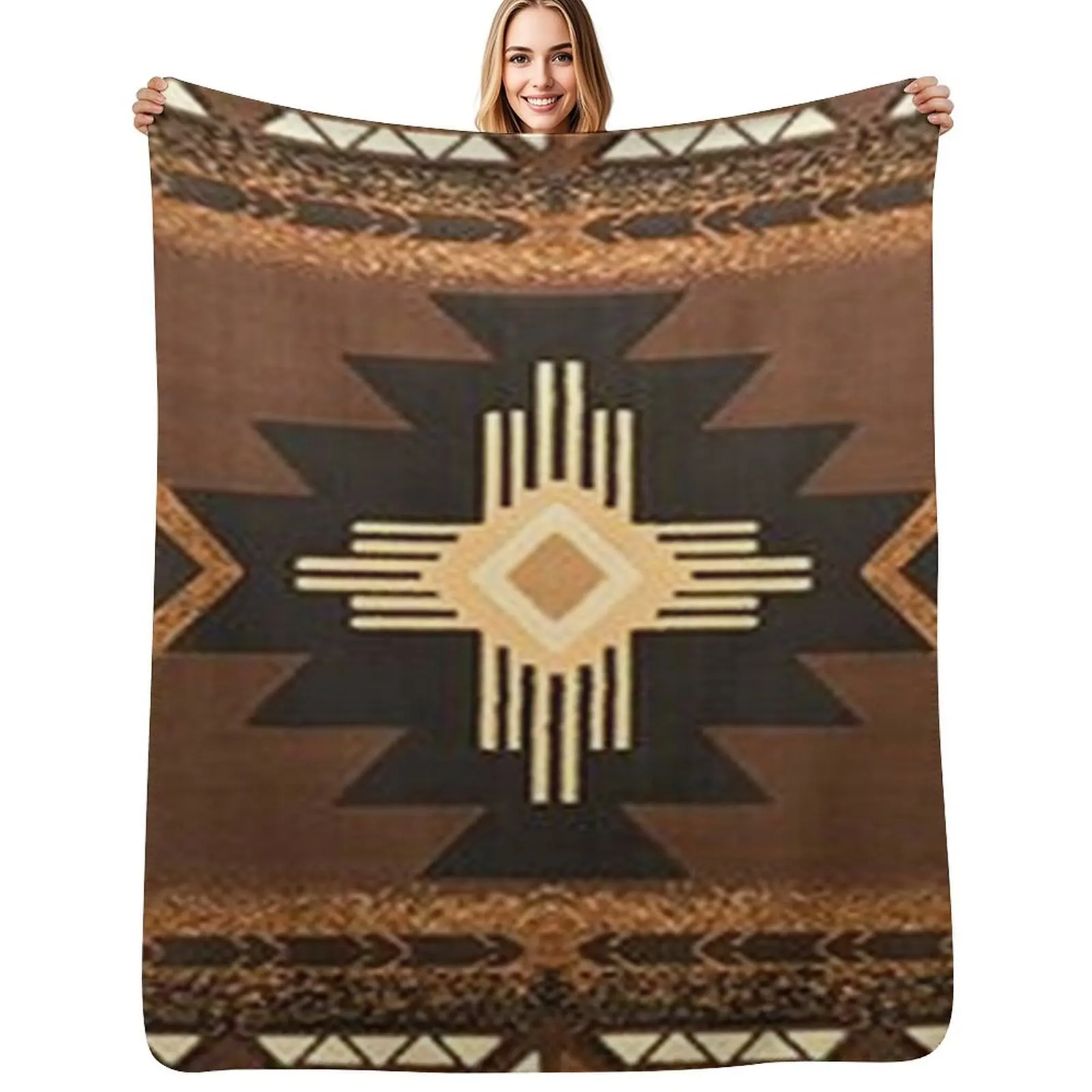 

native pattern Throw Blanket Plaid on the sofa Decoratives decorative warm for winter Blankets