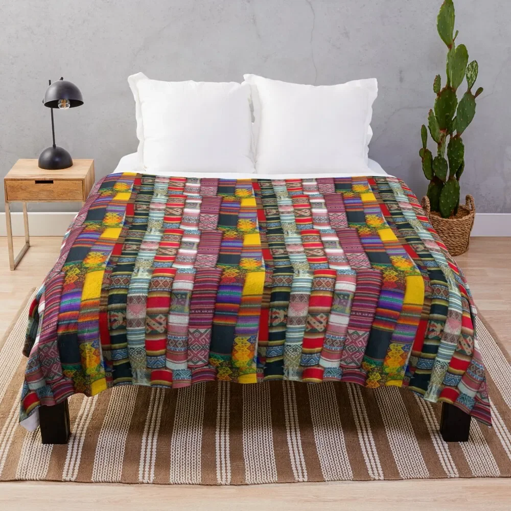 

Peruvian Textiles Throw Blanket Warm Napping Blanket for Office Couch Bed