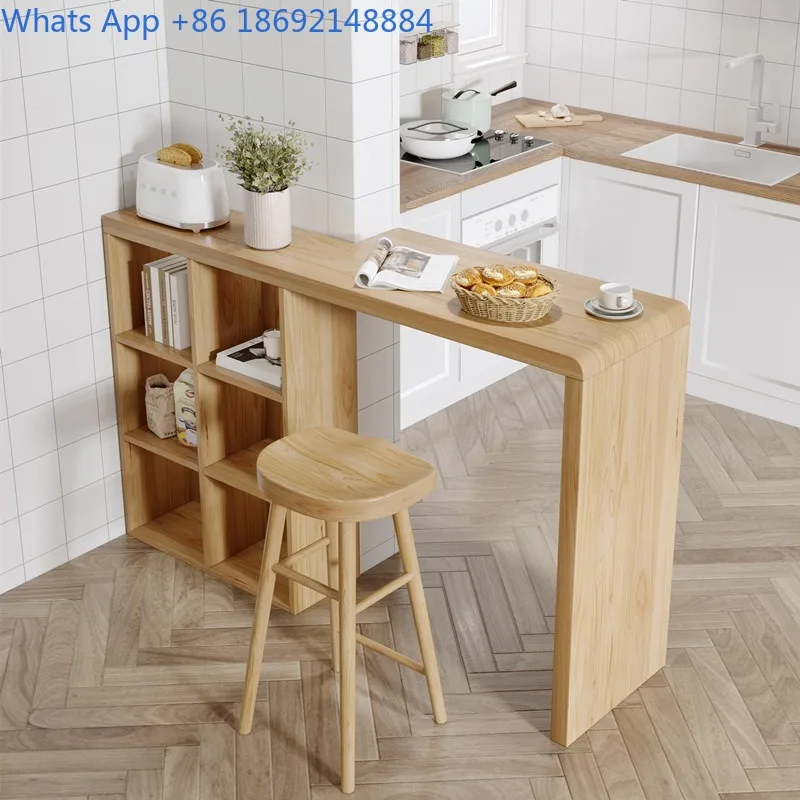 

Nordic Solid Wood Bar Table Living Room Partition Small Bar Table Balcony Bay Window High Bar Table