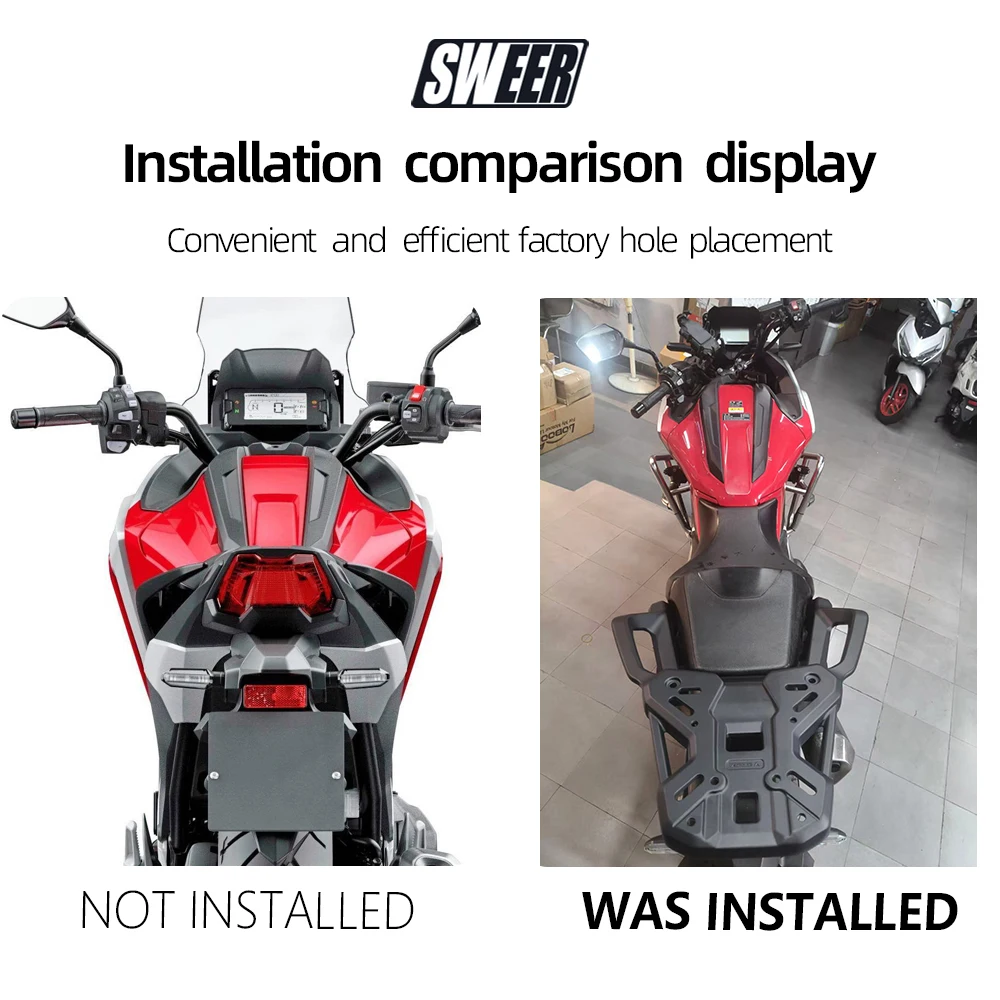 Motorcycle Rear Luggage Rack Aluminum Alloy Fit For Honda NC750X Modified Rear Tail Box Bracket Cargo Carrier Shelf Accessories