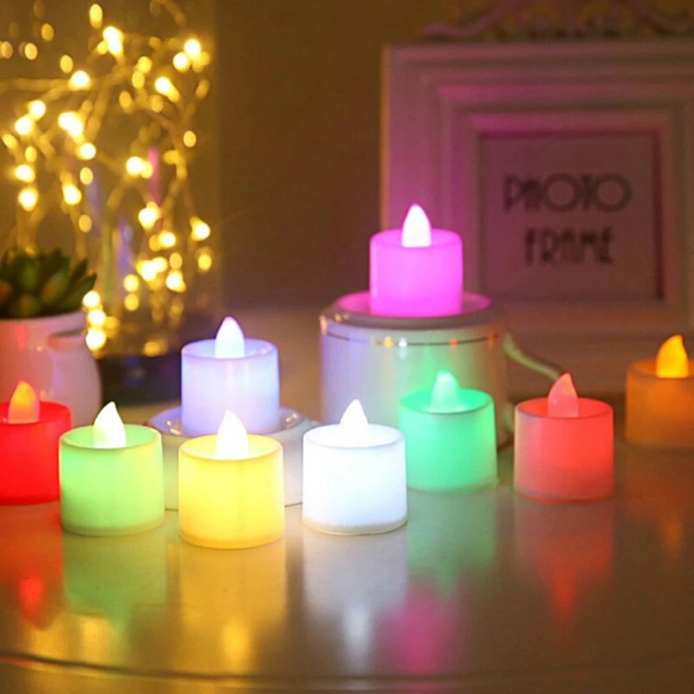 Imagem -03 - Led Vela Mini Multicolorido Lâmpada Lilin Lampu Flameless Chá Luz Casa Romântico Casamento Decoração de Aniversário Ligthing 30x 50x