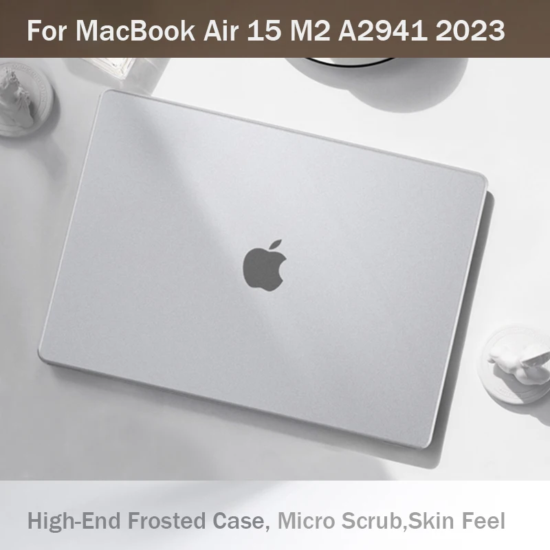 Ultra fino fosco pele sentir capa para Macbook, caso para 15 "Macbook Air M2, A2941, acessórios para laptop, flexível, casca dura, mais novo, 2023